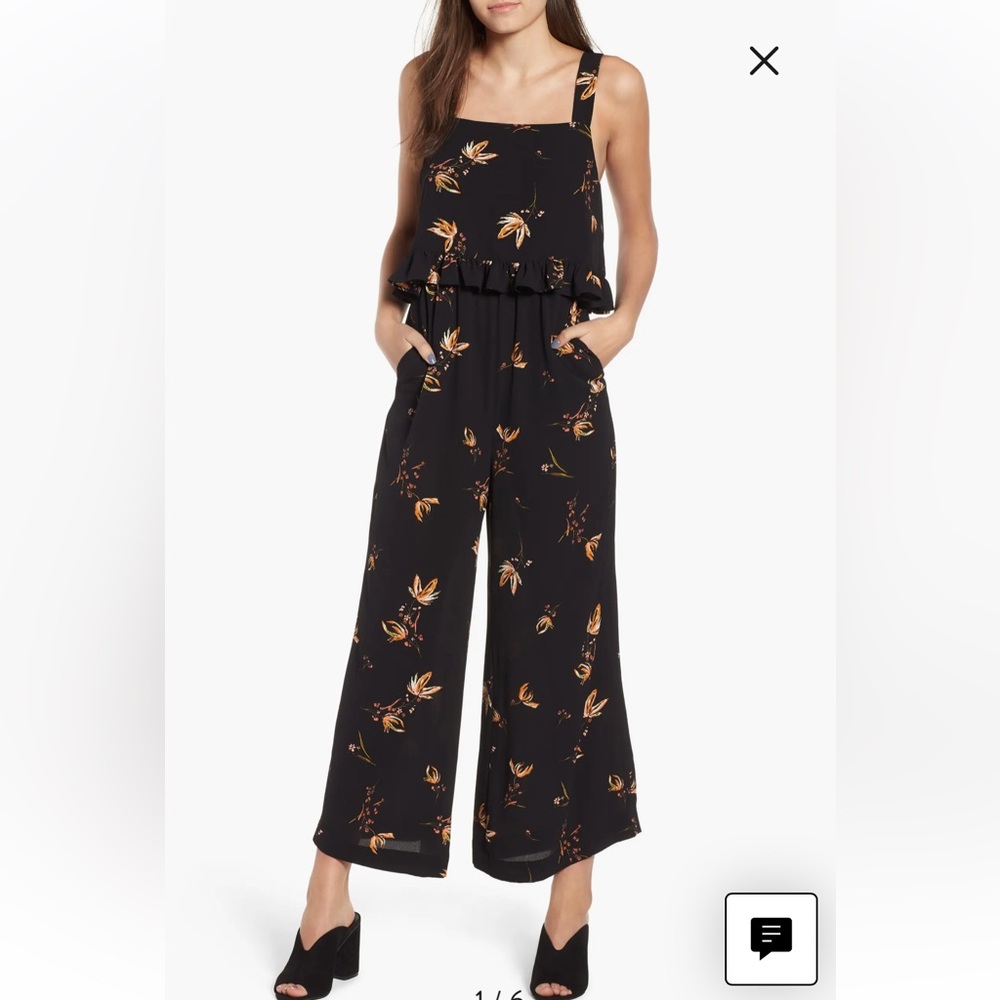 BP. Ruffled Floral Print Jumpsuit | Nordstrom